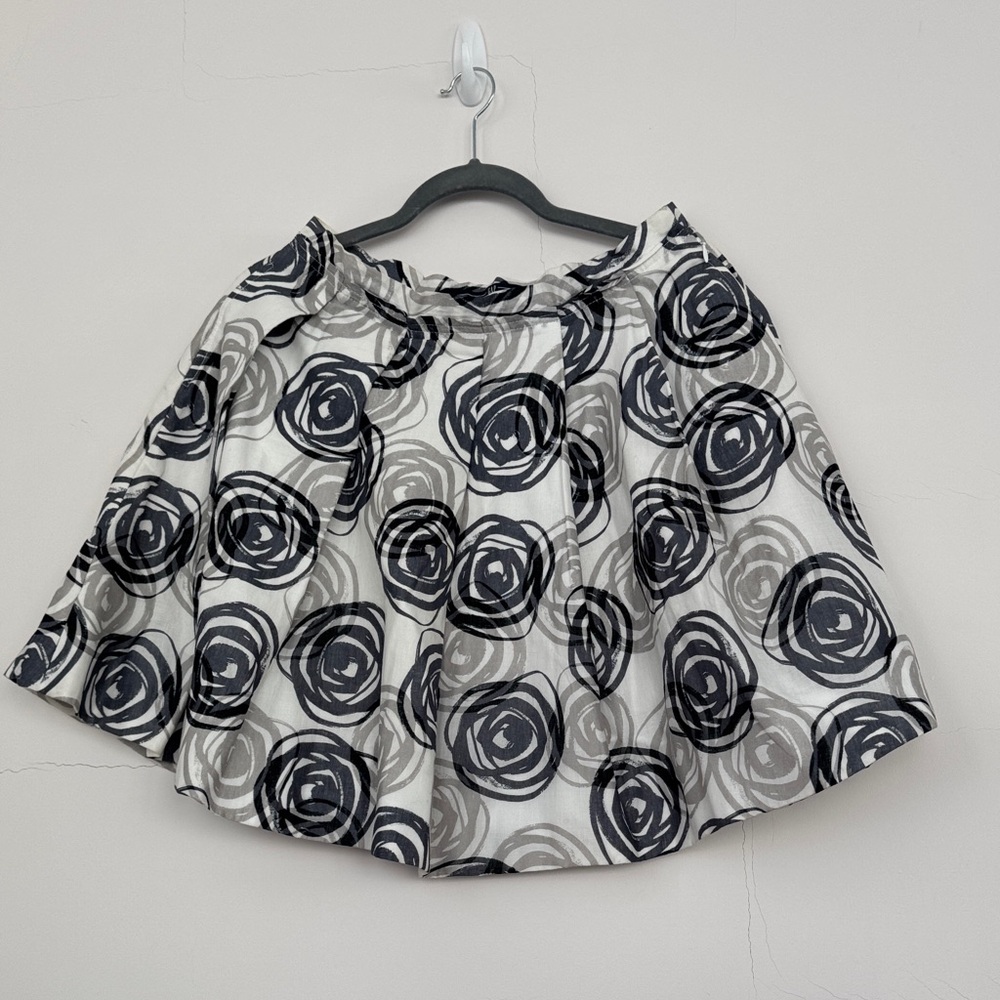 GAP Navy, Gray & White Circle Print Cotton Skater Skirt with Pockets Size 4